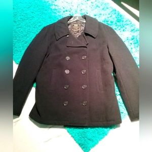 SOLD. SOLD.  Alpha Industries Mans Black Pea Coat